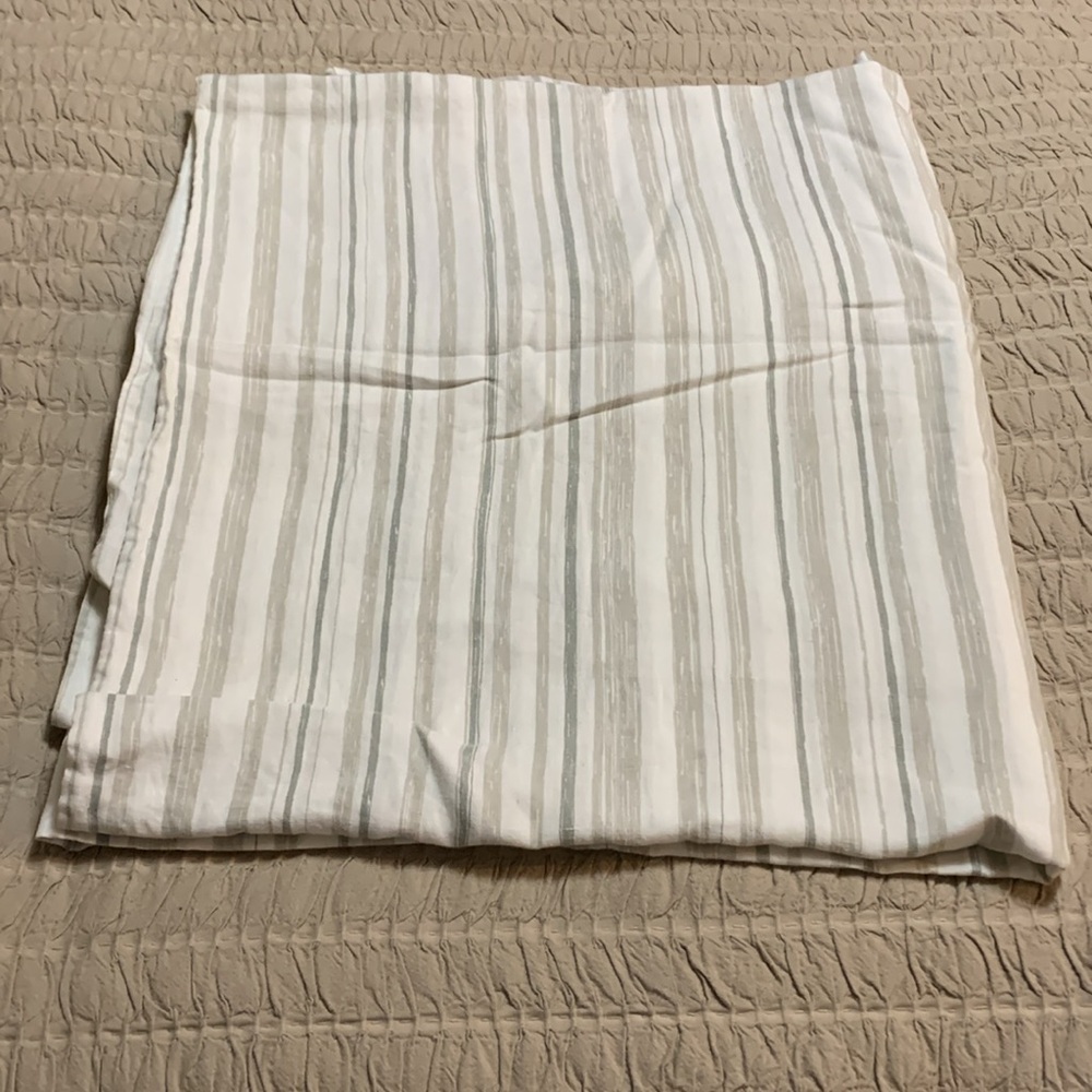 Eileen Fisher Home Garnet Hill White&Gray Striped Linen Duvet Double/Queen 88x94 - Picture 2 of 8